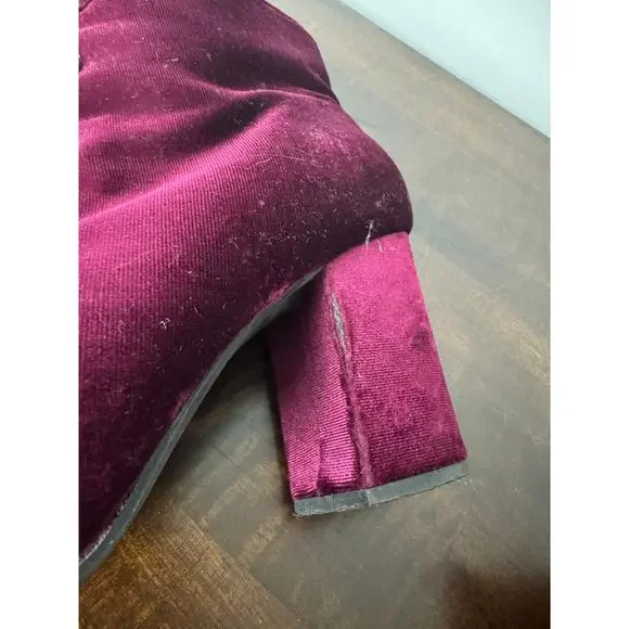 JustFab High Heel Boots, Magenta, Velvet Size US 8.5 - Picture 12 of 13